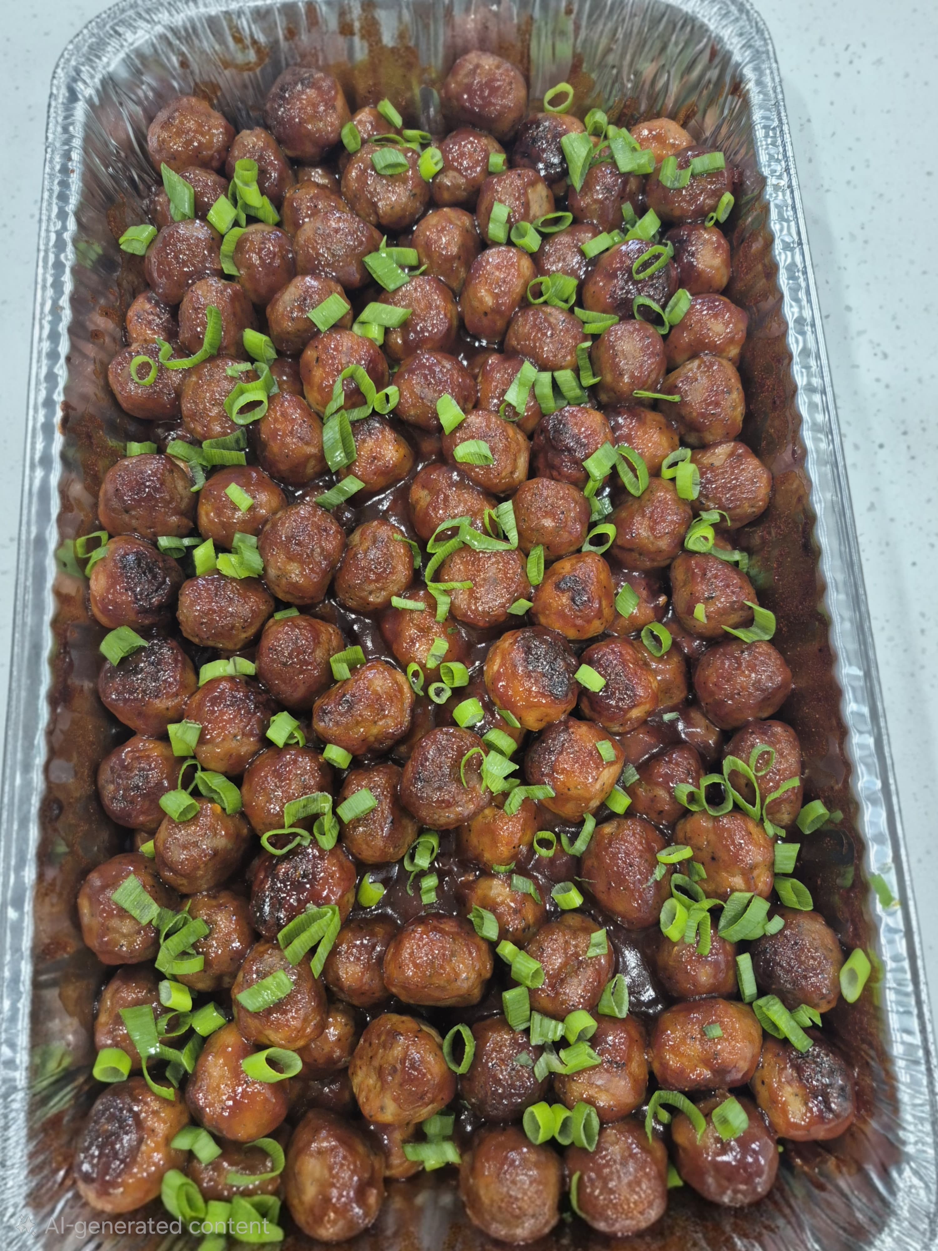 Glazed meatballs appetizer